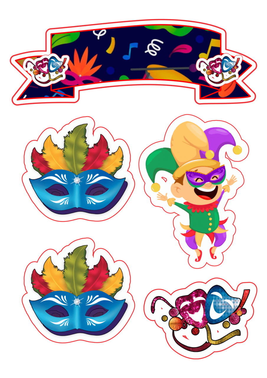 Mardi gras carnaval topo decorativo bolo art poin clipart clip art