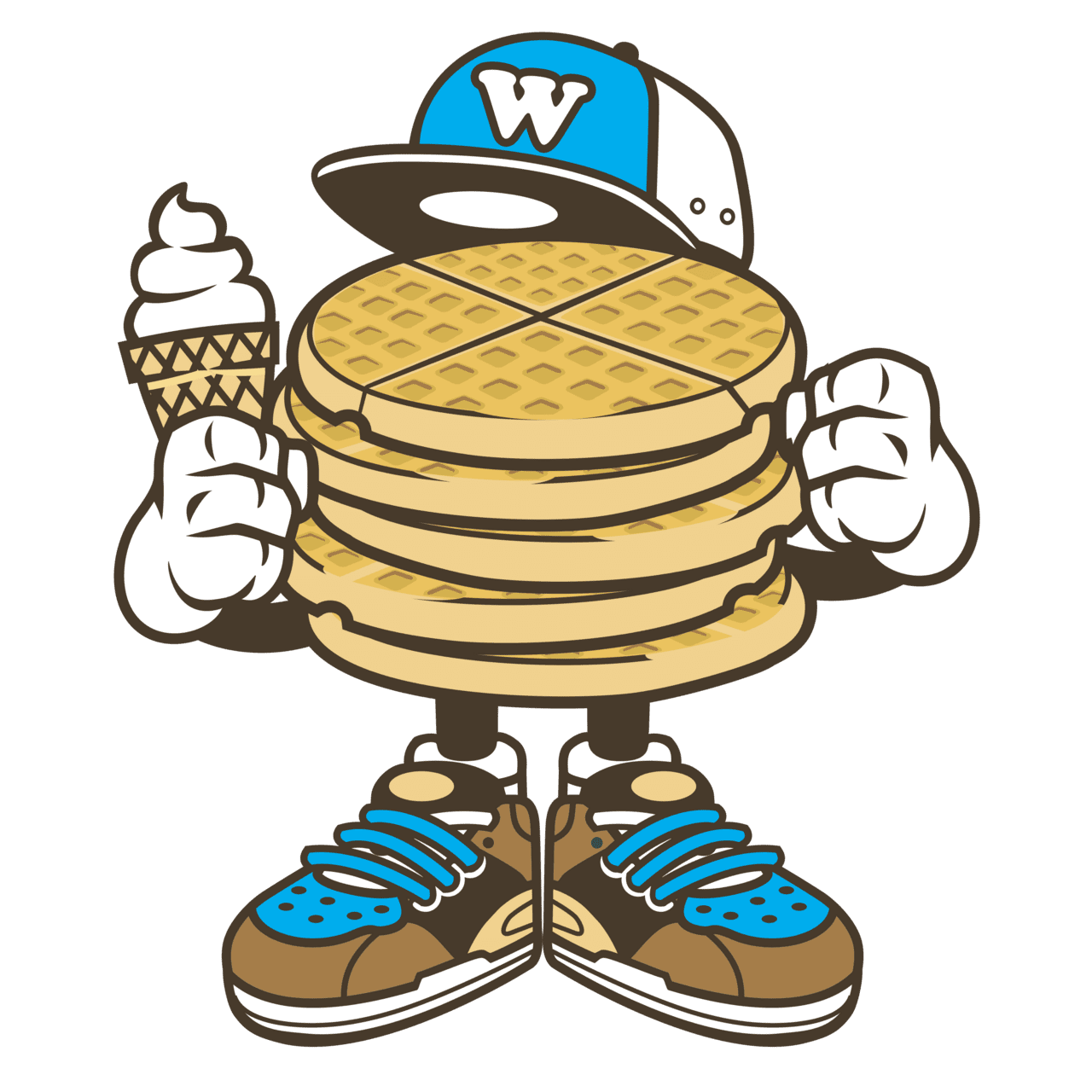 Cartoon waffle sticker clipart free