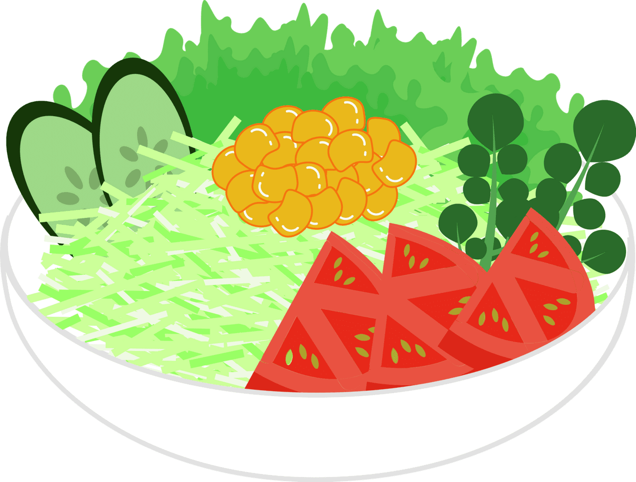 Salad vegetables vector clipart images