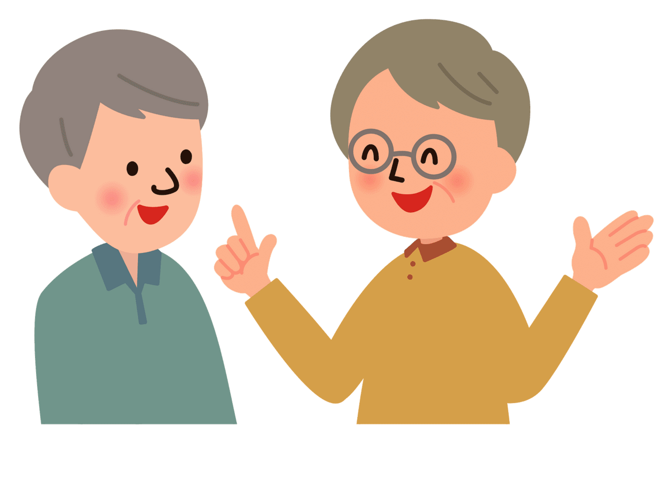 Talking senior men having conversation vector clipart images