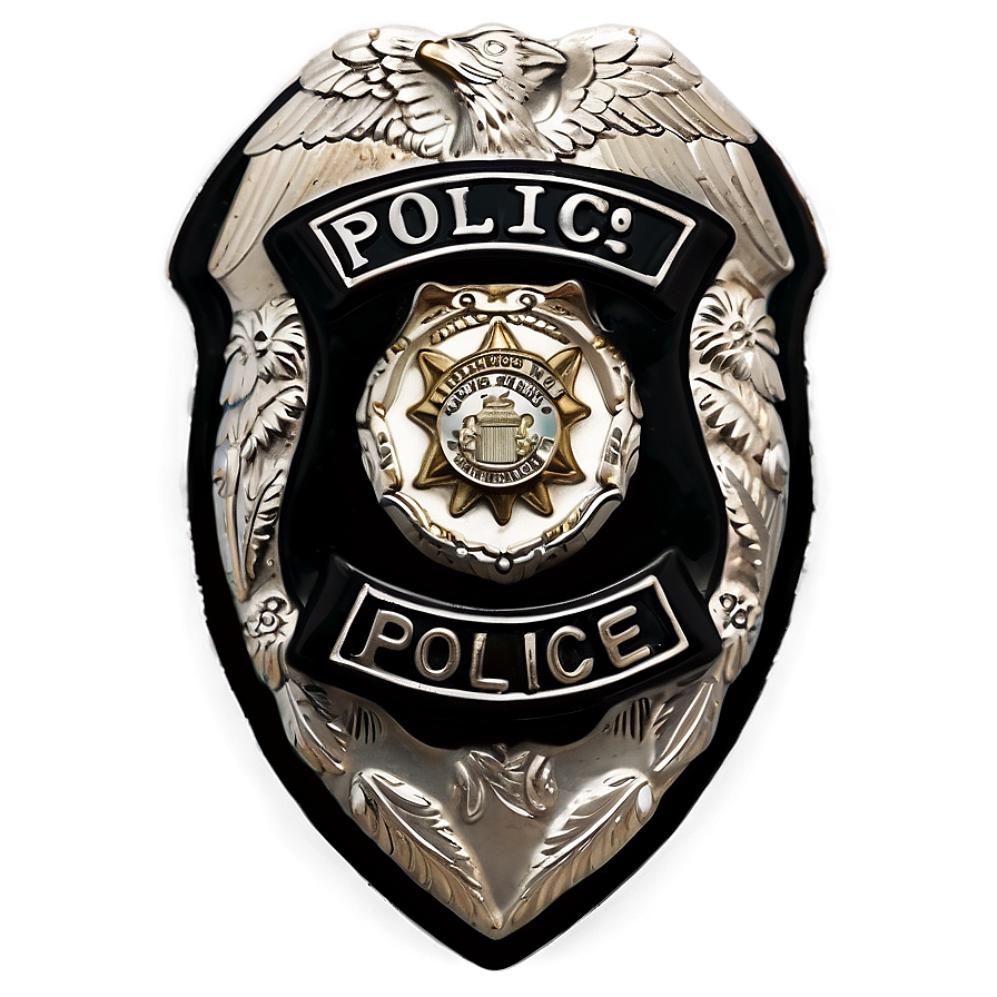 Black and white police badge clipart vector