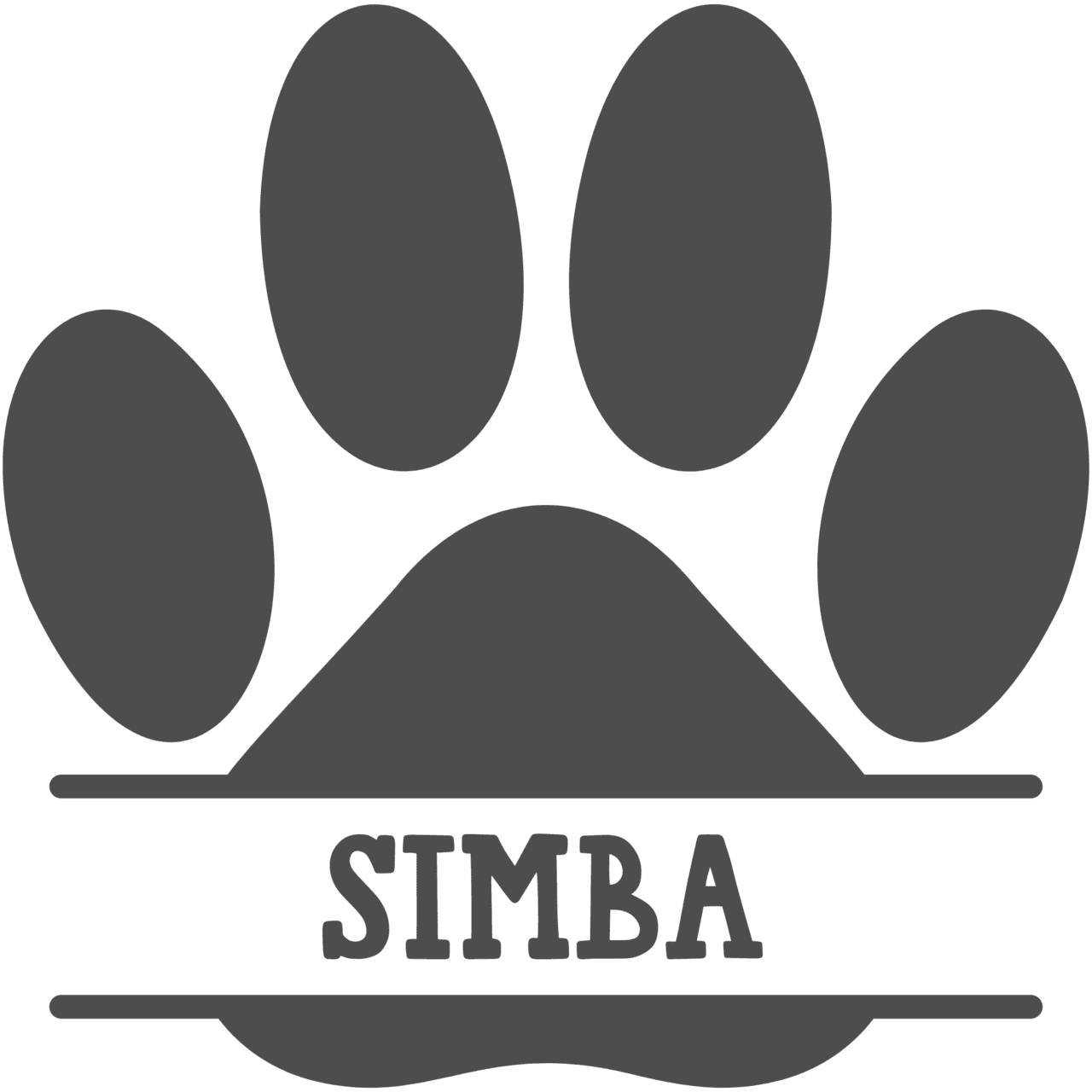 Cat paw frame dxf clipart logo