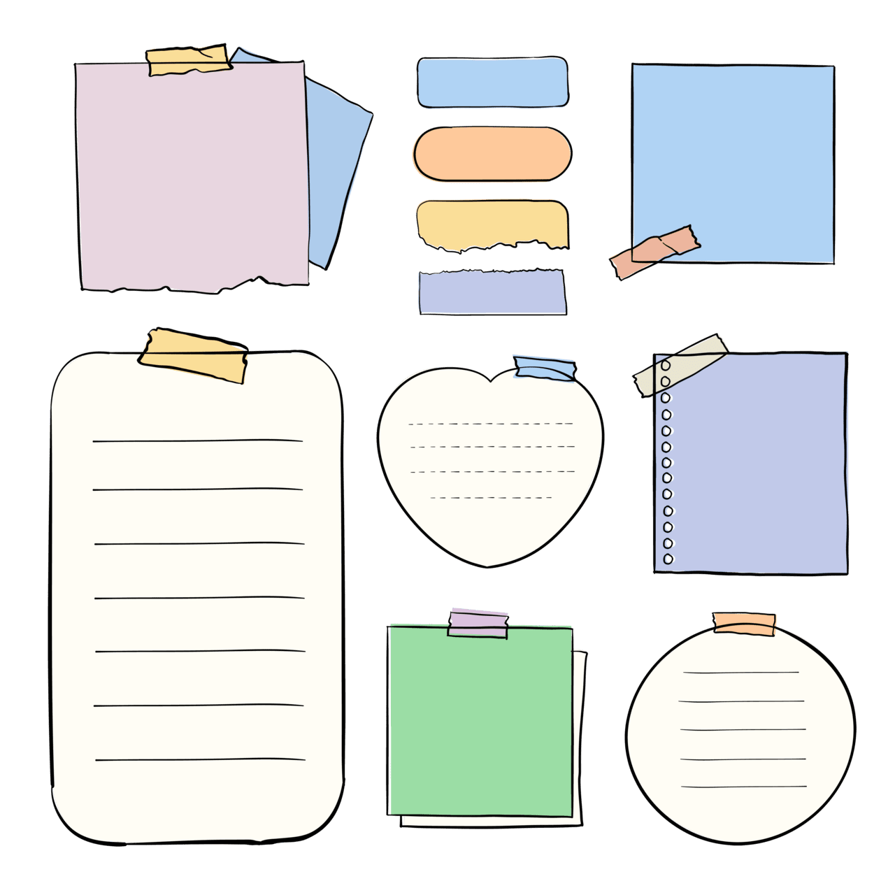 Post it note page clipart logo