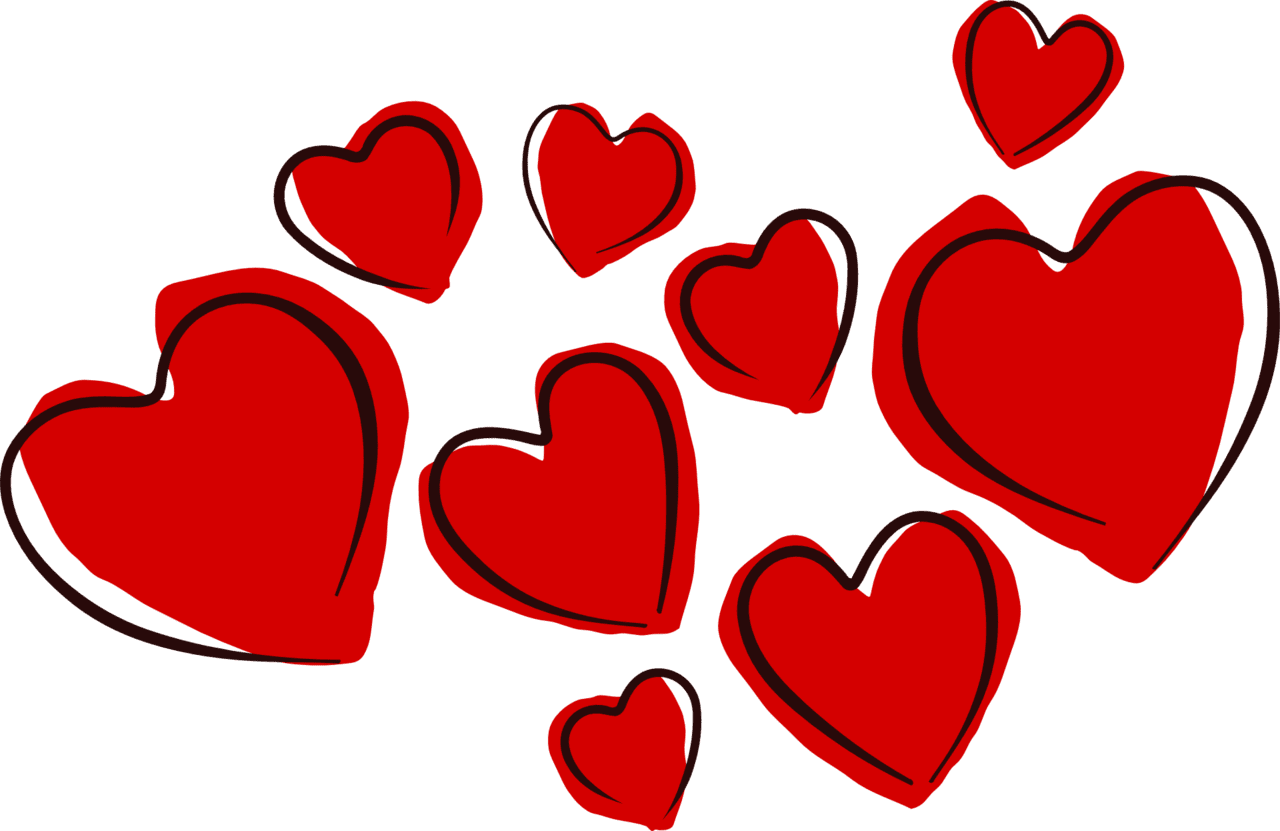 Red heart love hearts clipart vector