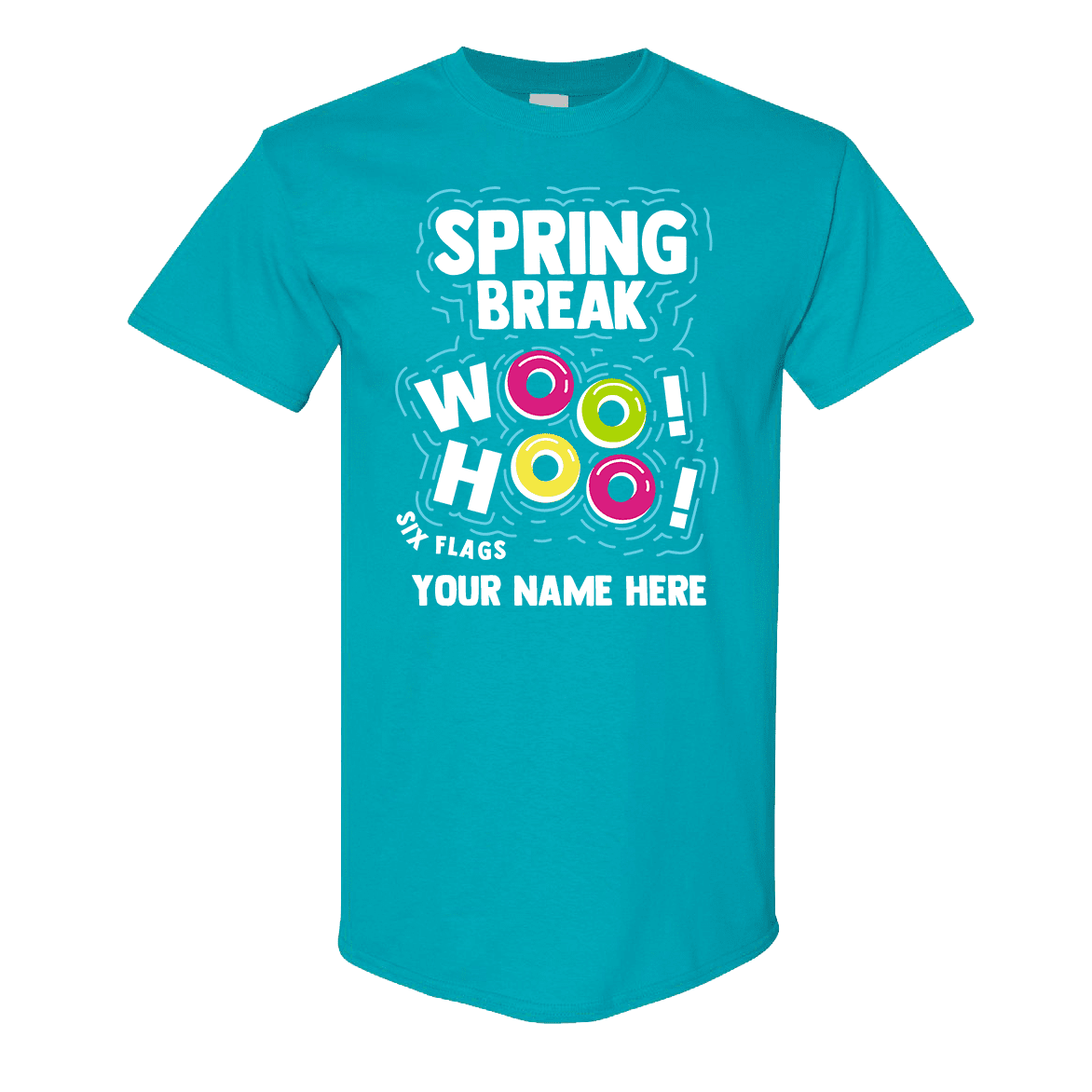 Customizable spring break woohoo tee clipart transparent