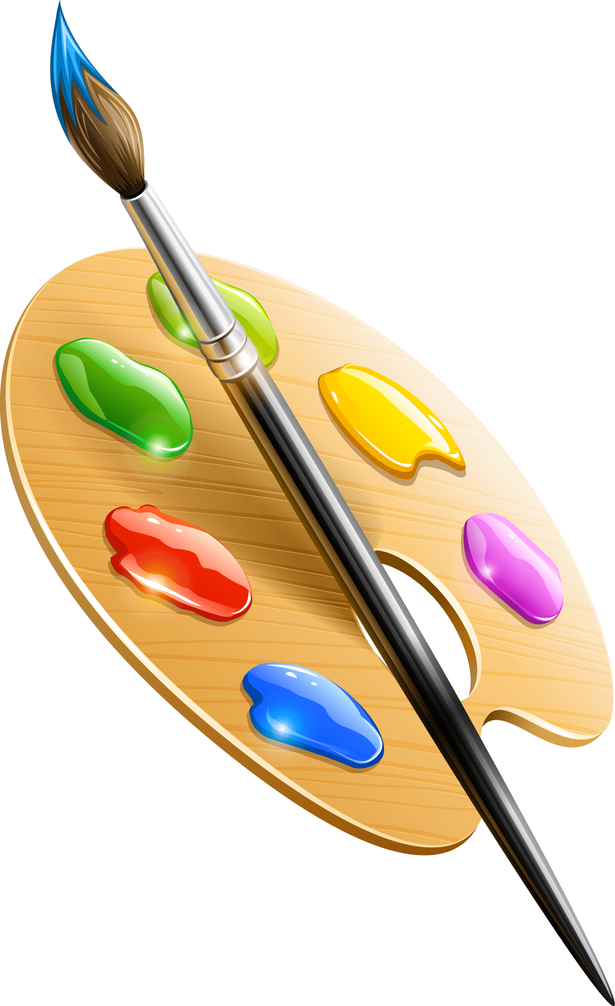 Paint palette cartoon art pallet brush clipart large size image