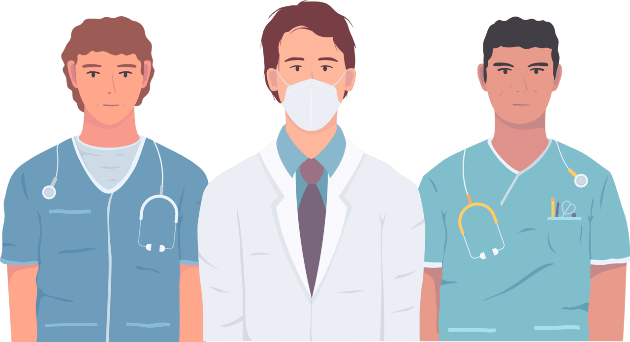 Medical life surance doctors and nurses vector image clipart