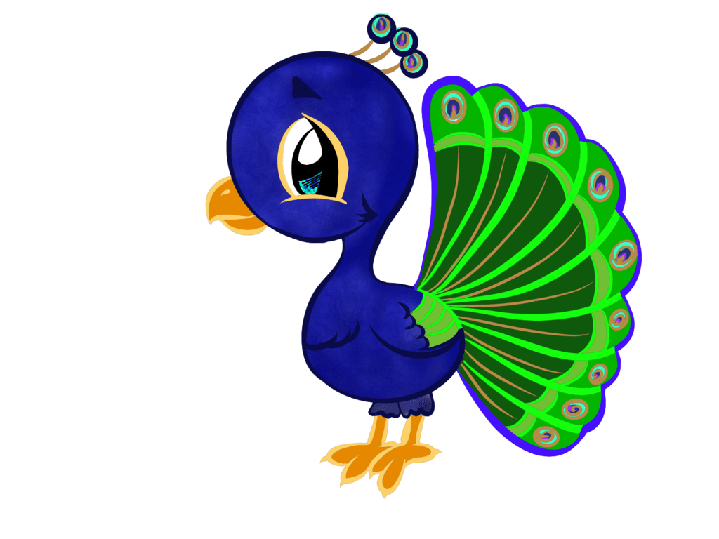 Cartoon peacock colored lines by crochetamommy deviantart clipart image