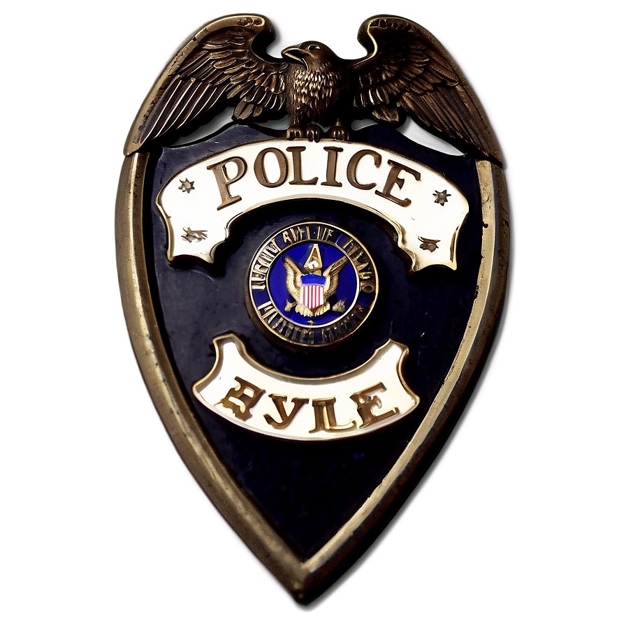 Police badge black background clipart