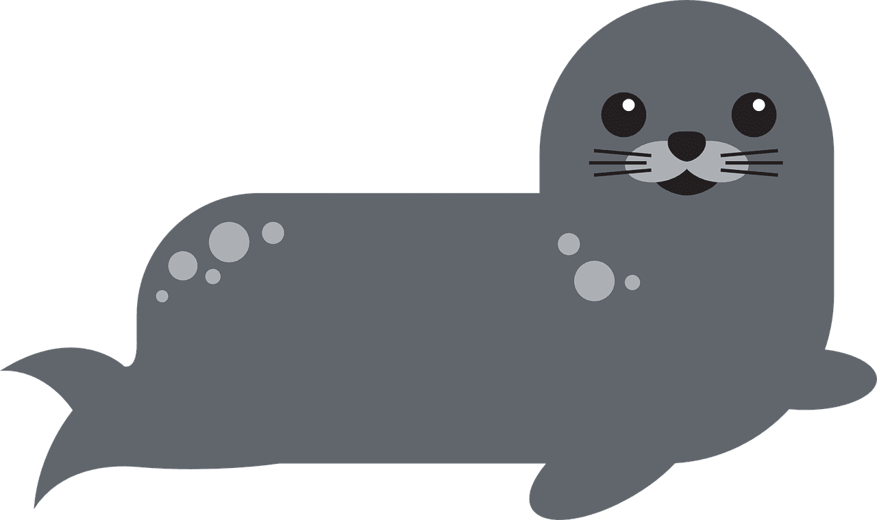 Harbor seal sitting vector graphic clipart 2