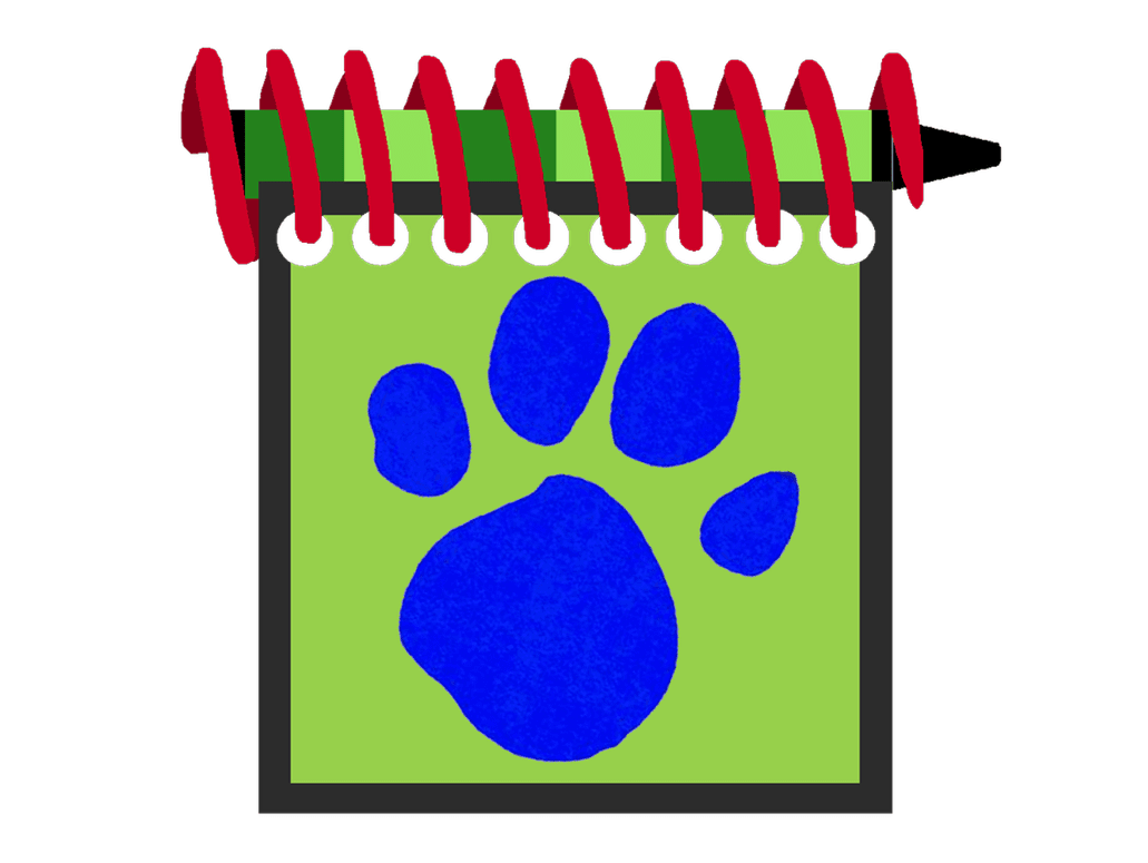 Blue paw print steve notebook from big musical movie clipart transparent