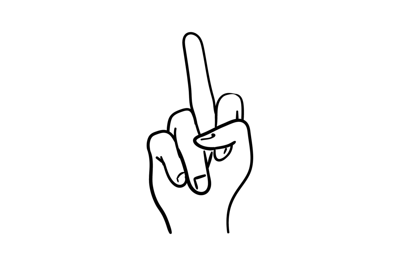 Middle finger hand sign doodle pedro teixeira foundry clipart logo