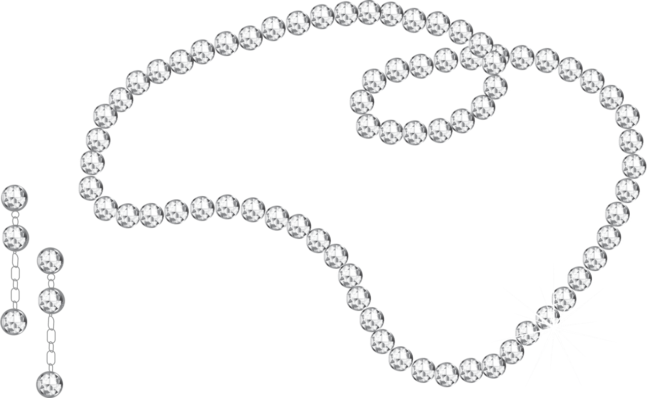 Jewelry diamond necklace and earrings clipart free