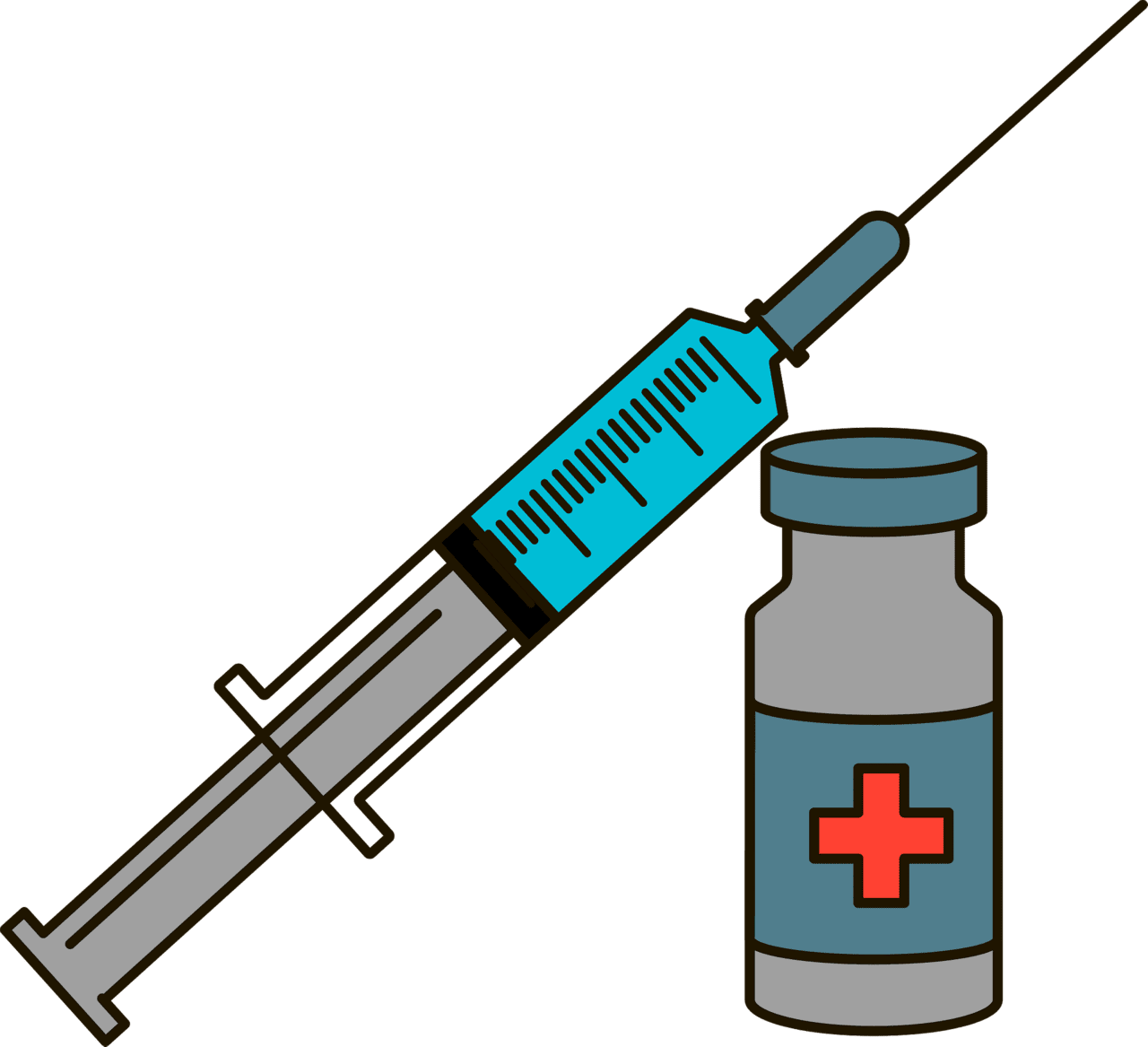 Syringe flu shot vector clipart images