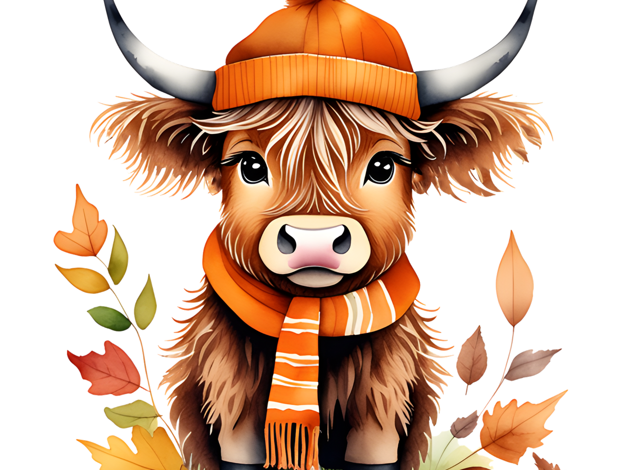 Watercolor highland cow by aleksandra clipart free