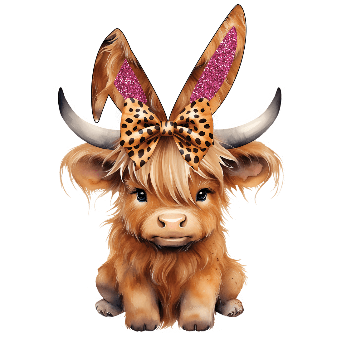 Easter baby highland cow dtf transfer direct to film bring adorable vibes your creations clipart transparent