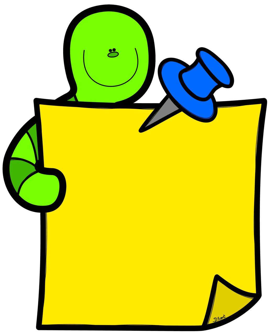 Sticky note pin page clipart image 2