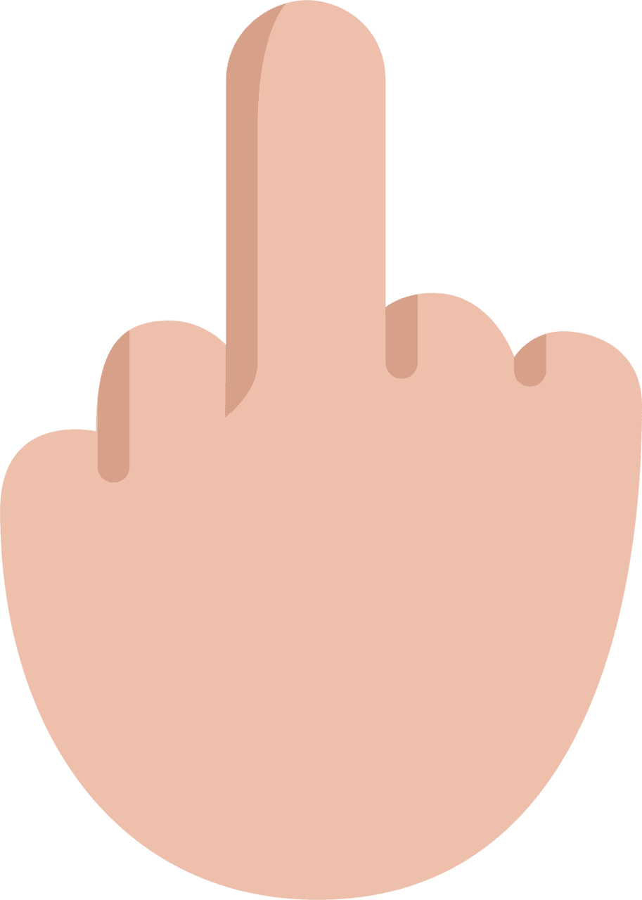 Middle finger medium light emoji for clipart image