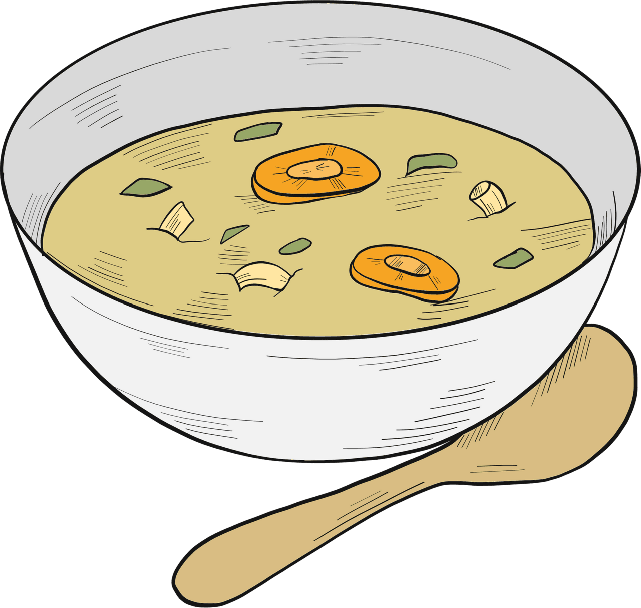 Bowl of soup vector clipart images