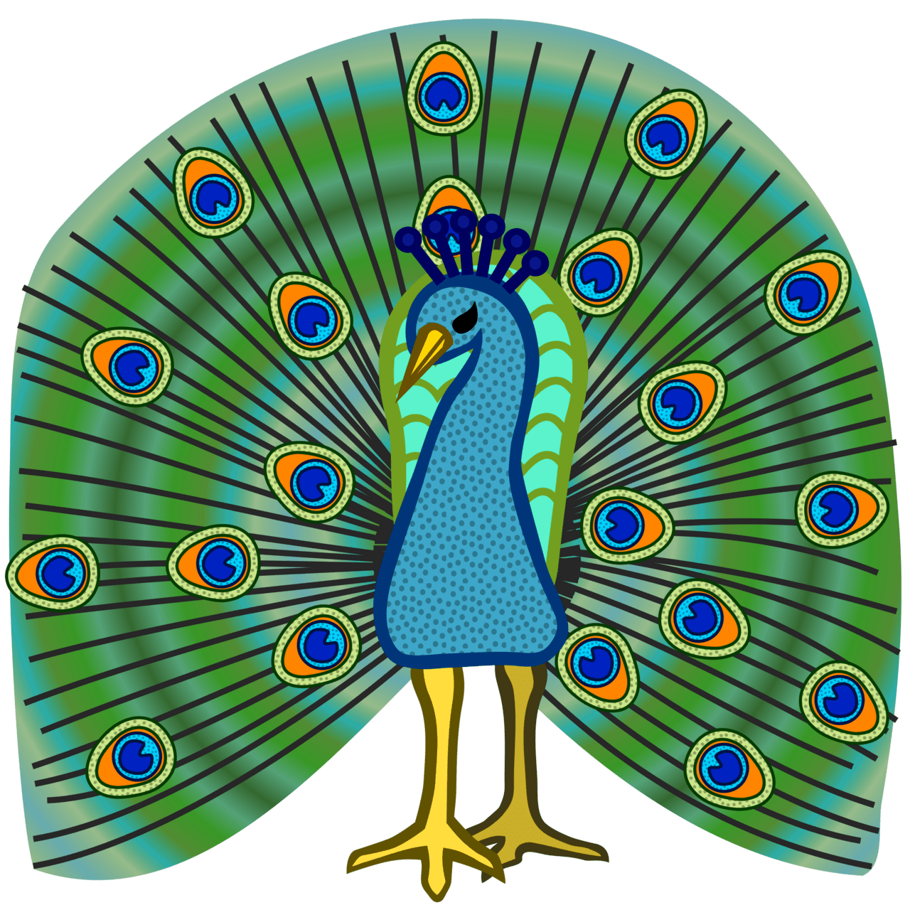 Peacock coloured clipart vector