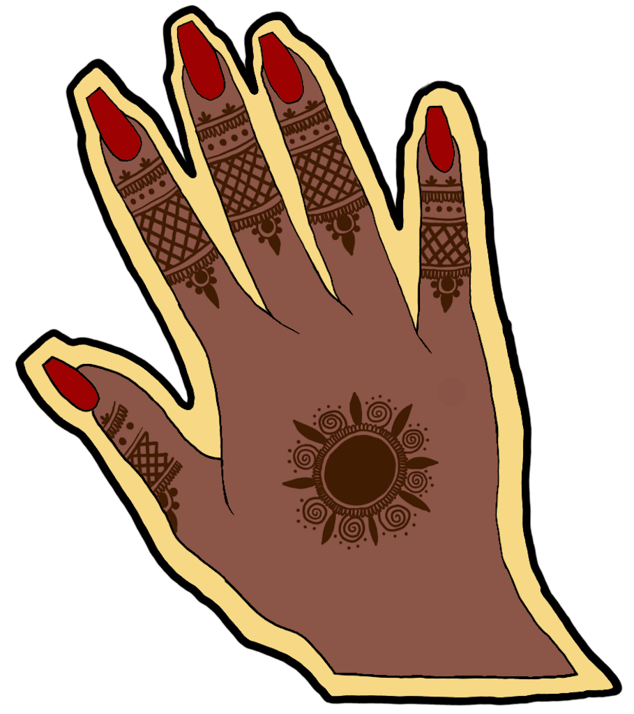 Nail wedding henna sticker deep skin tone clipart clip art