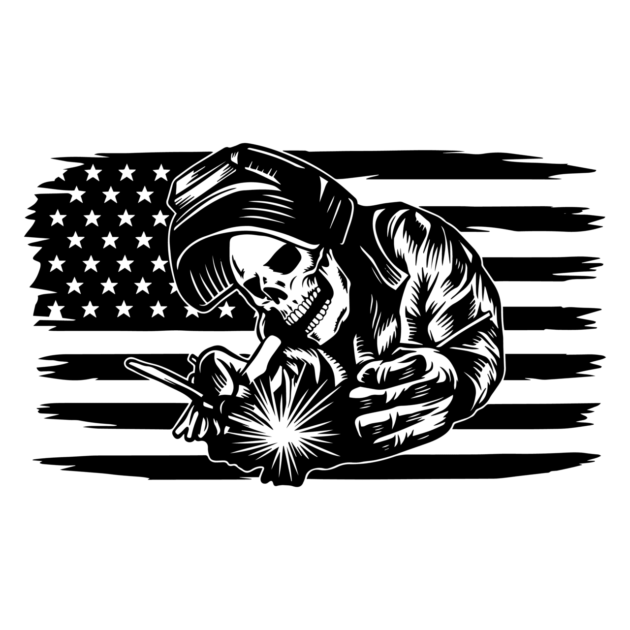 Skull welder with usa flag welding wel inspire uplift clipart transparent