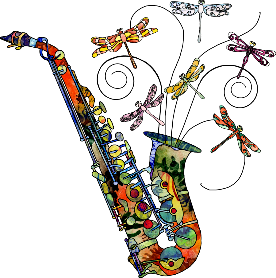 Saxophone pin page clipart background