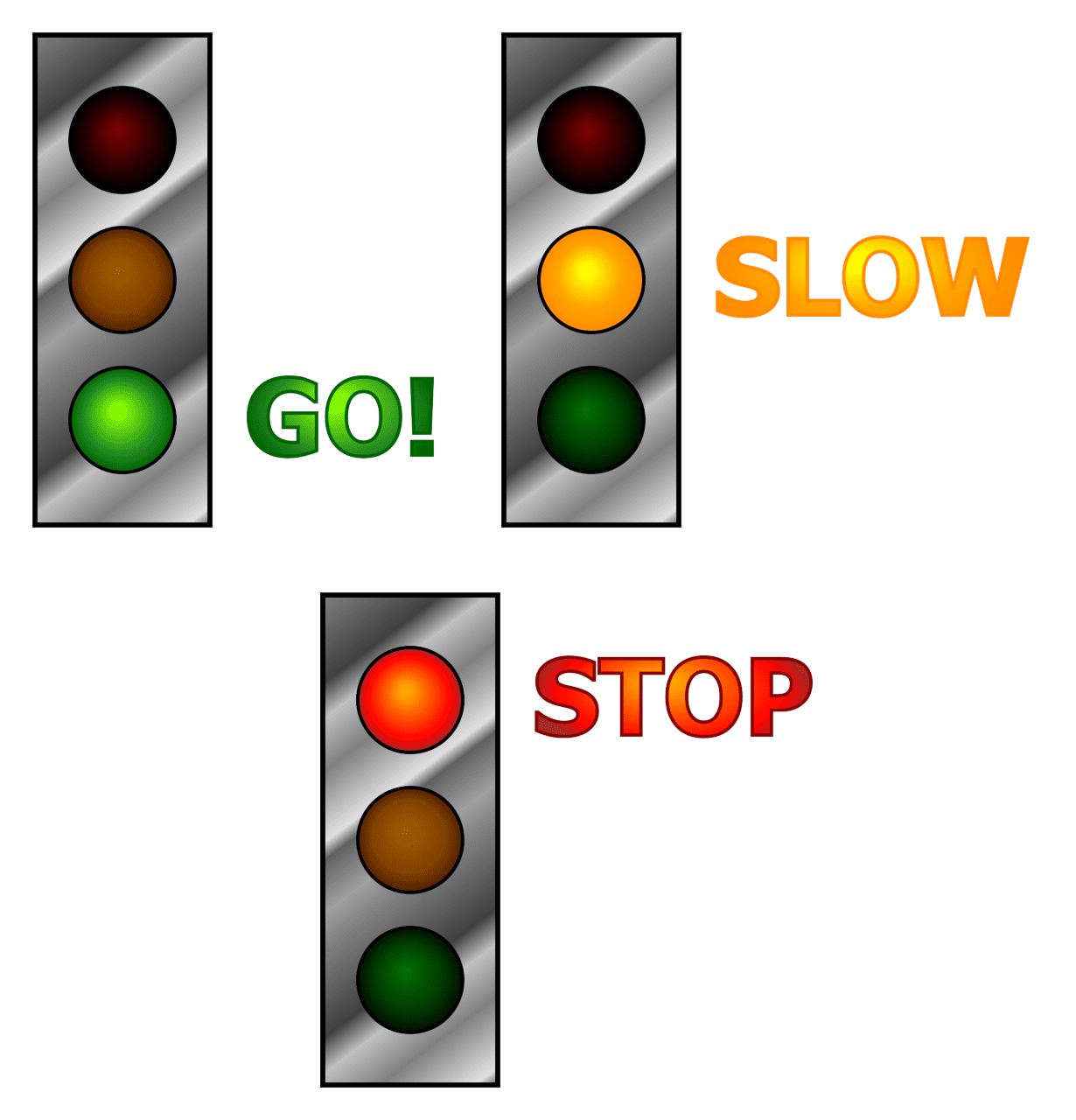 Stoplight chapter graphics from vectors using with css and html supplementary material clipart