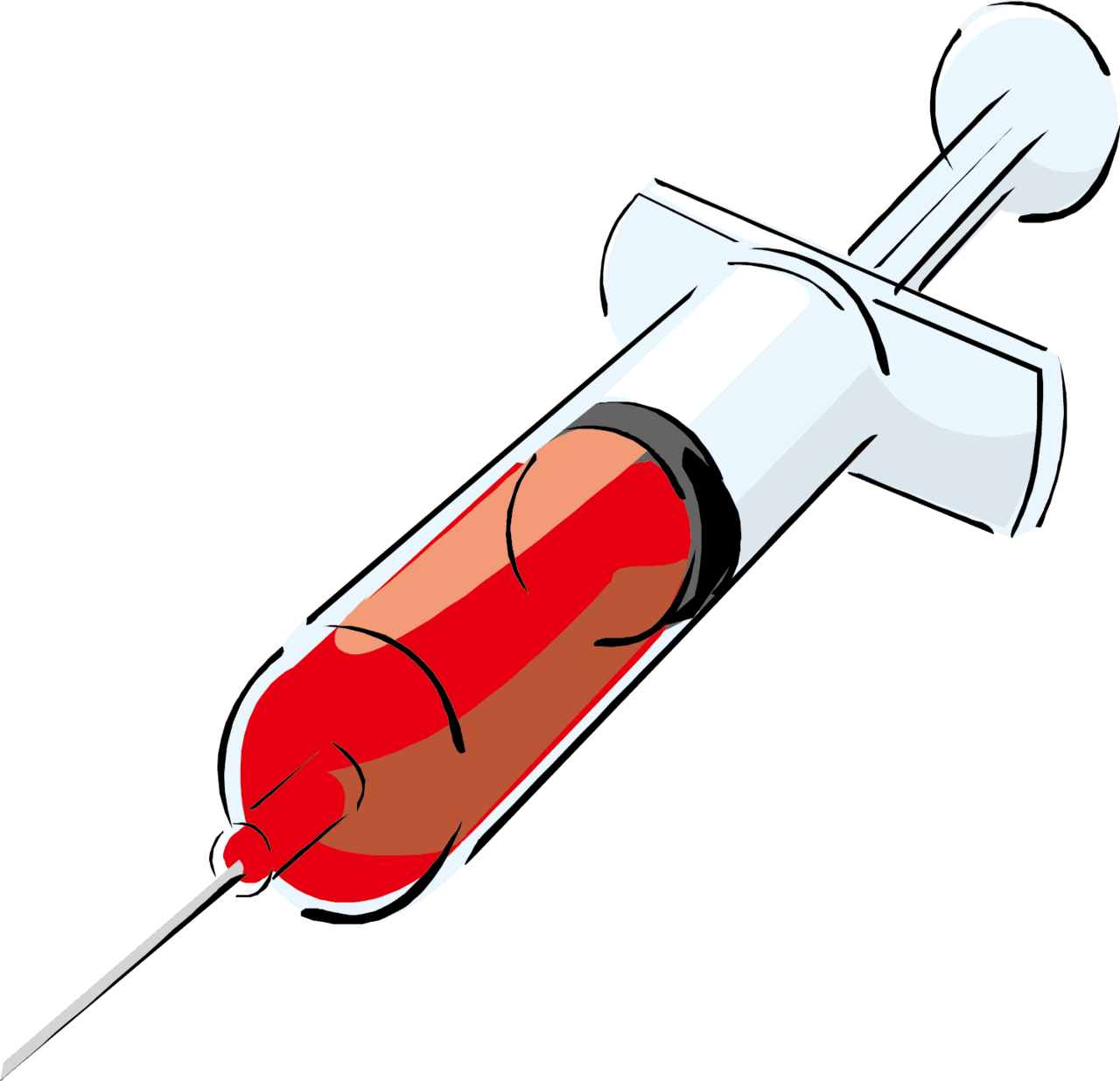 Clipart cartoon syringe arterial blood gas image with no background