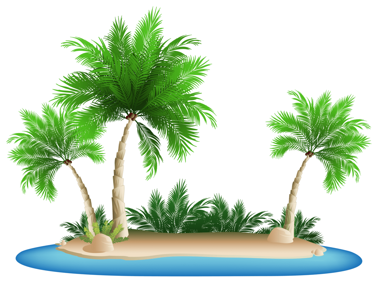 Palm trees island clipart picture high quality images and