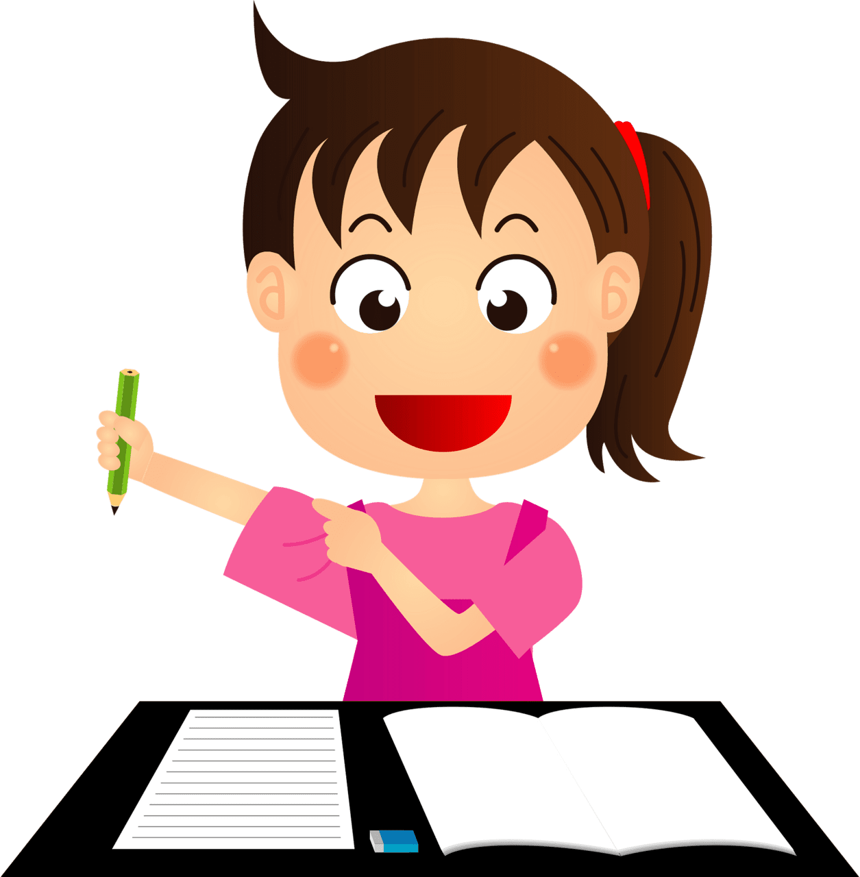 Little girl is study ing vector clipart images