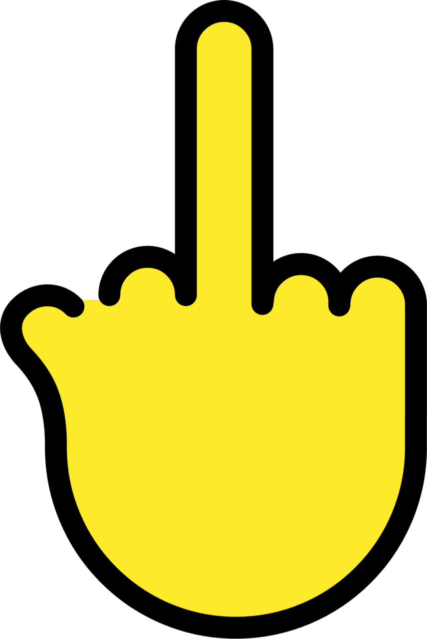 Middle finger emoji for clipart background