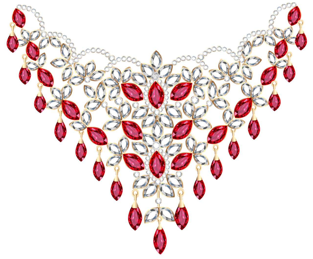 Jewelry red ruby necklace clipart background