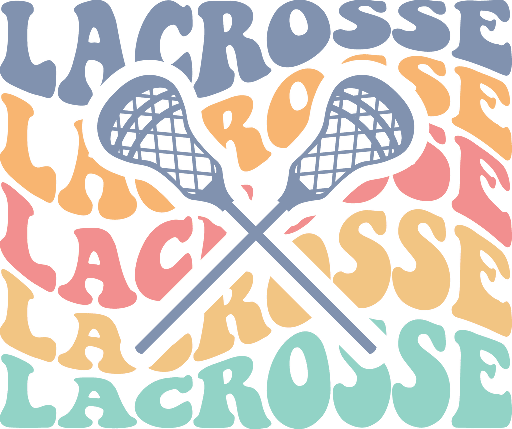 Lacrosse stick wavy text dtf direct to film transfer twisted image transfers clipart