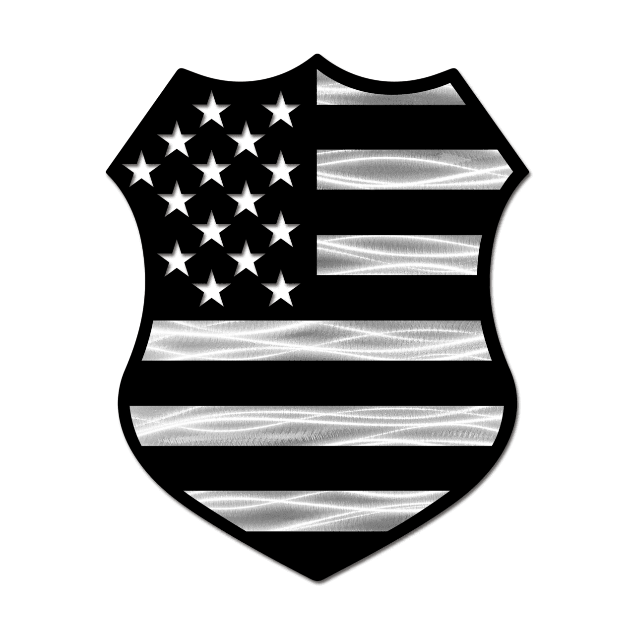 Police badge american flag shield black silver yes clipart clip art