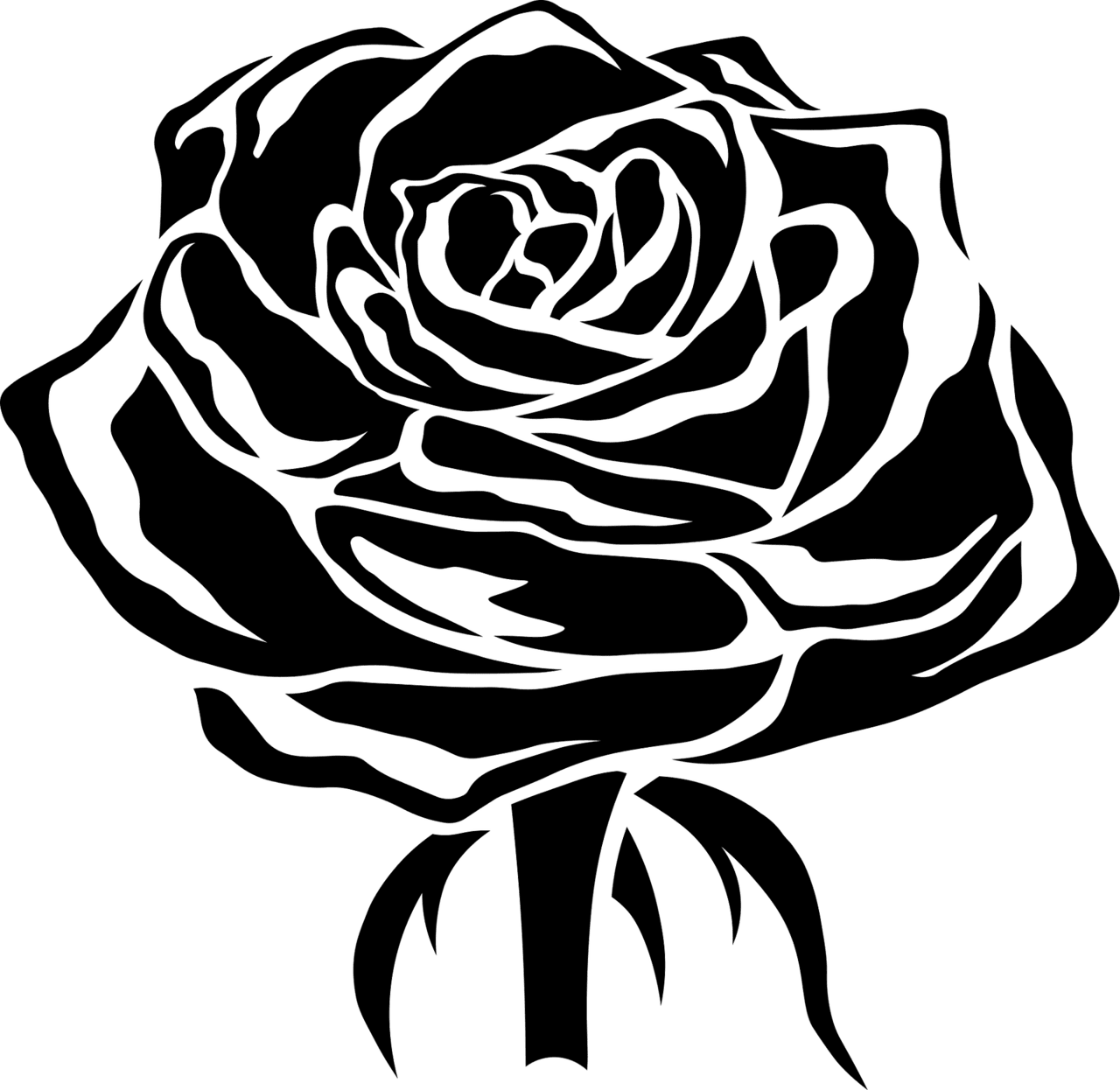 Rose black and white vector clipart images 2