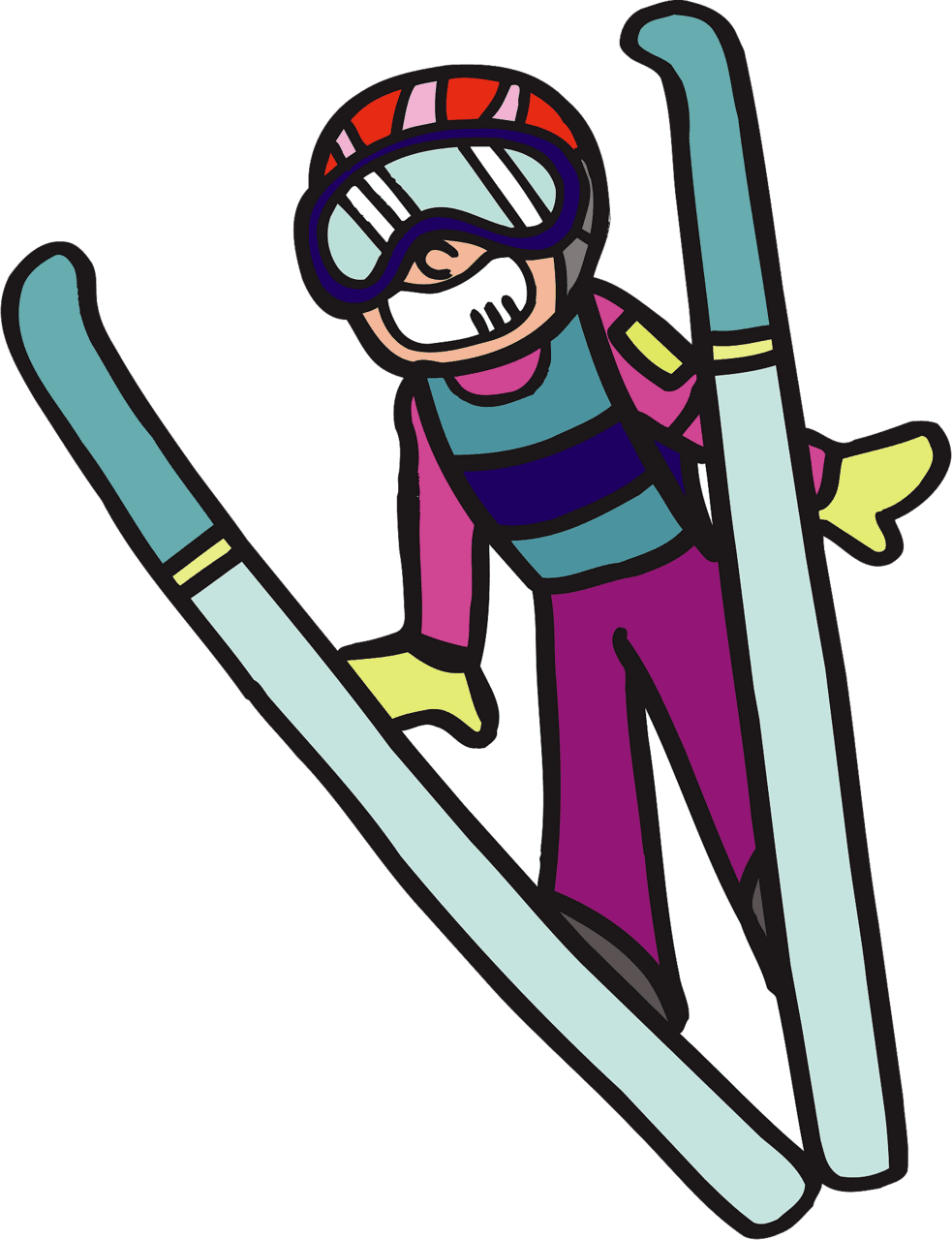 Ski jumping vector clipart images