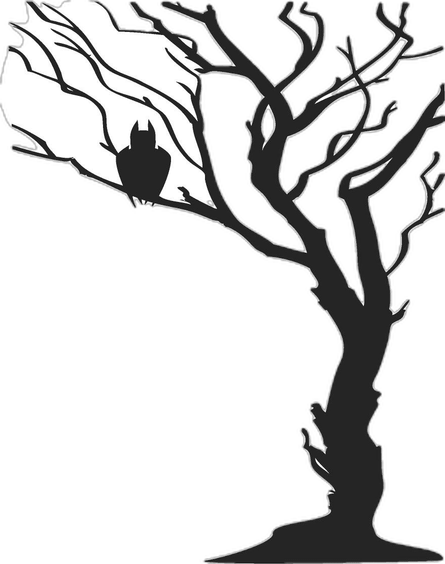 Tree black and white page clipart transparent