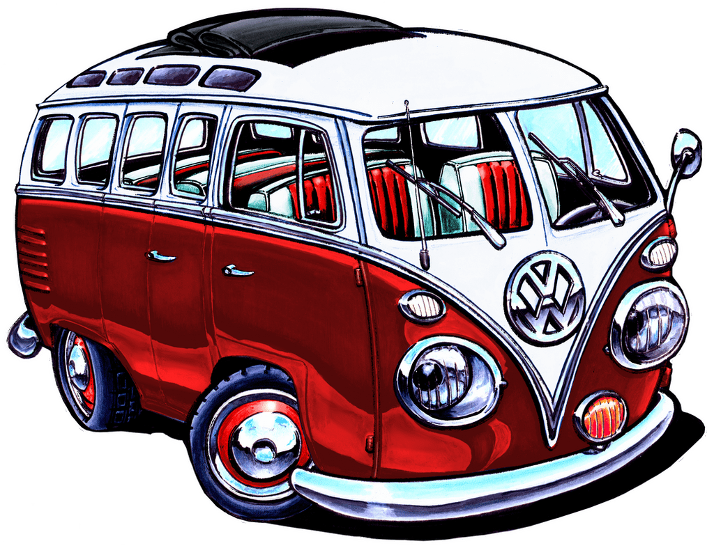 Van vw bus red version by adstamper deviantart clipart transparent