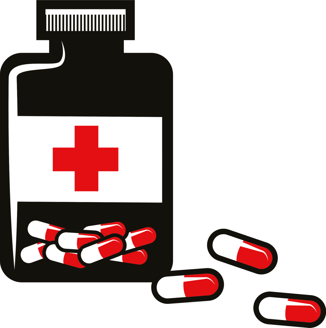 Medicine pills bottle vector clipart images