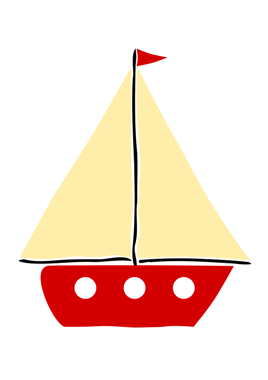 Pirate ship red sail boat clipart background