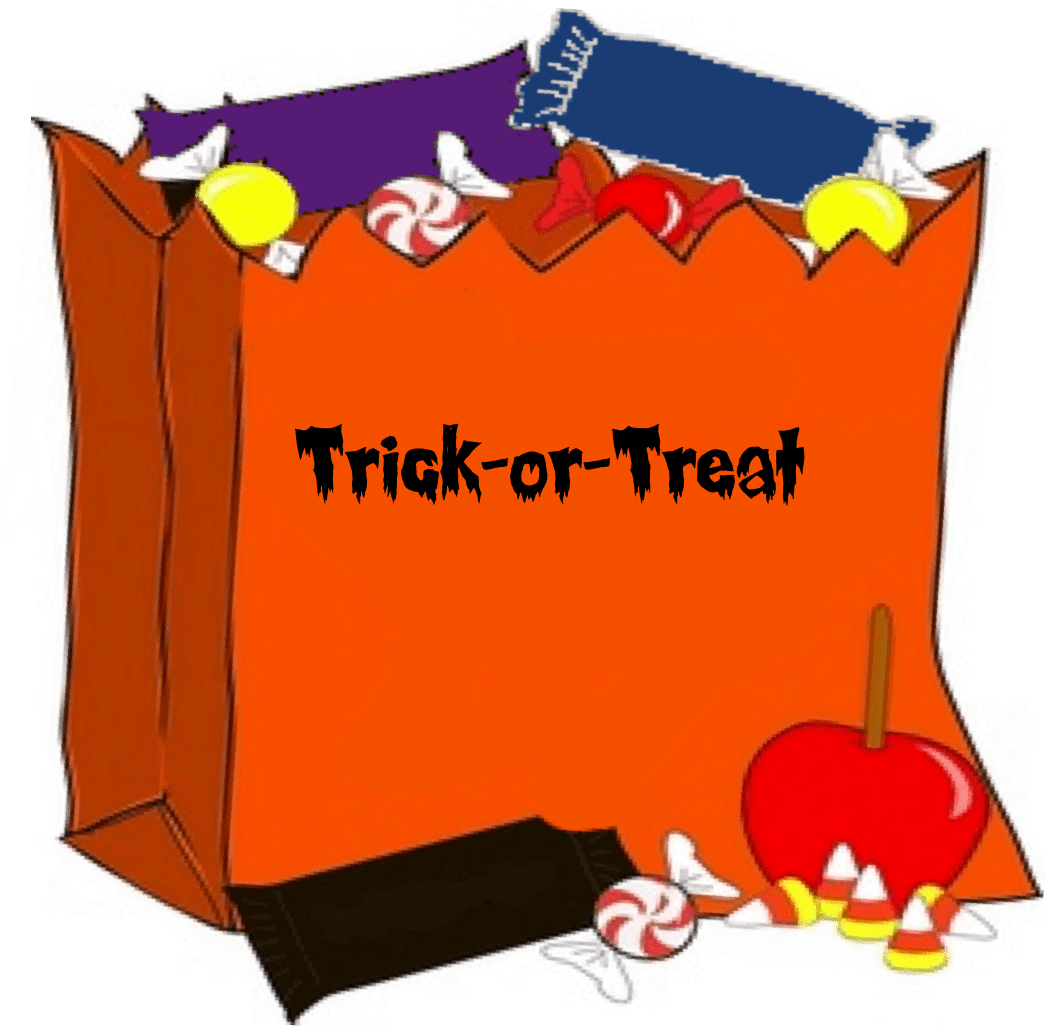 Trunk or treat bag clipart trick halloween candy clip art