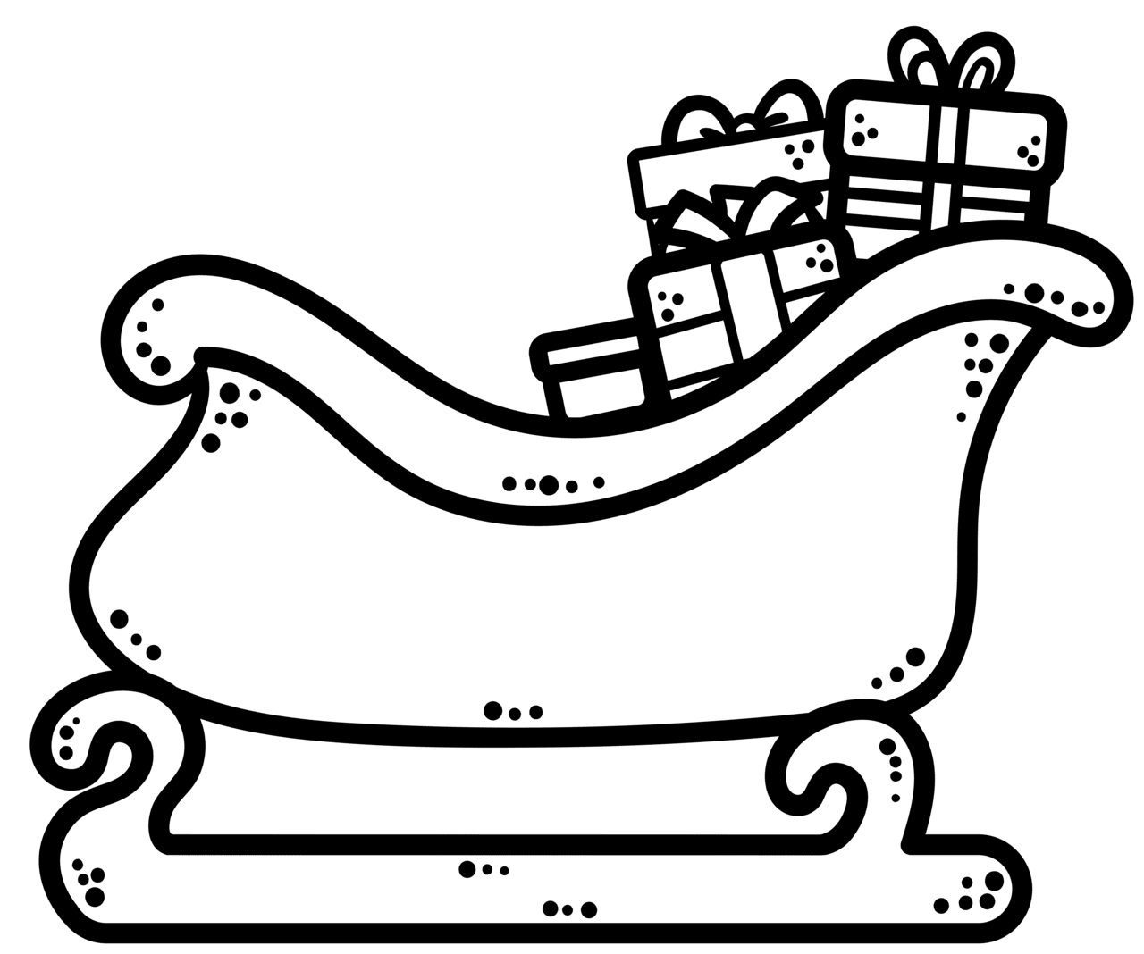 Santa sleigh pin page clipart picture 2