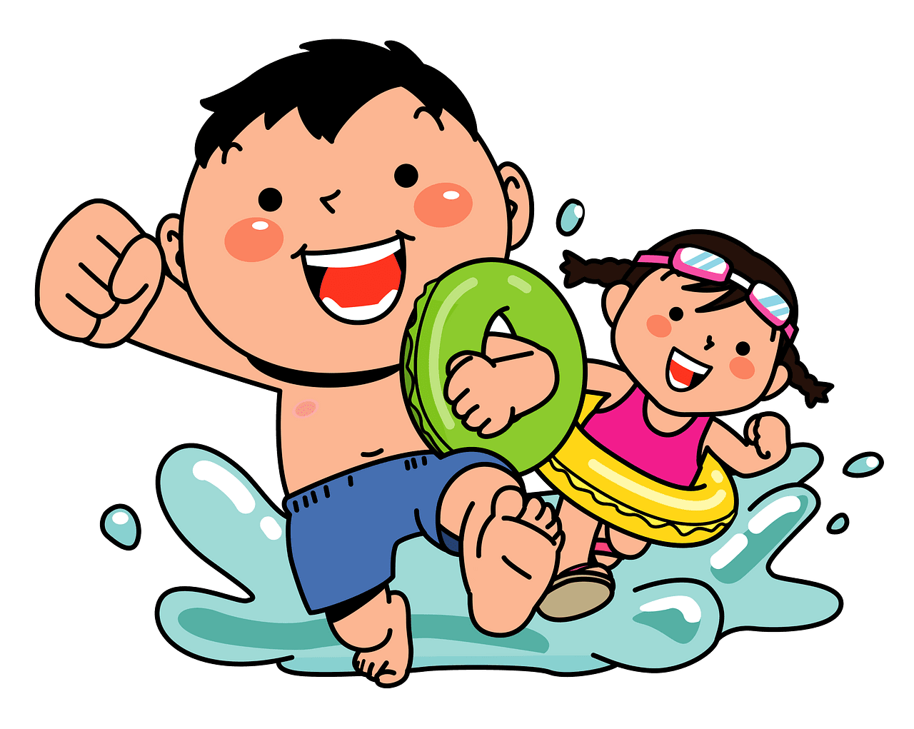 Children are play ing in the water vector clipart images