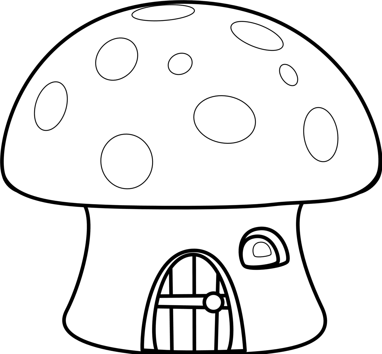 House black and white clipart mushroom coloring pages full size image