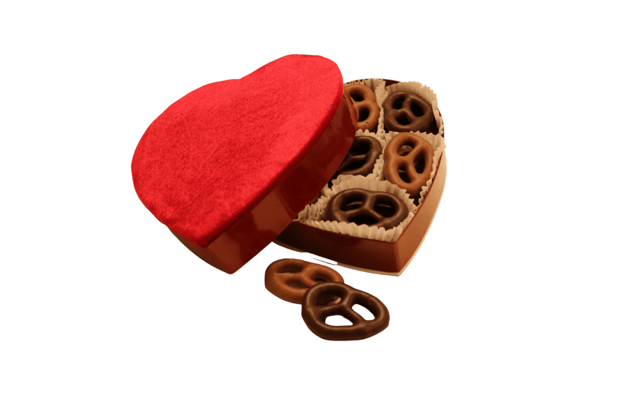 Valentine heart chocolate pretzel box mueller co clipart photo