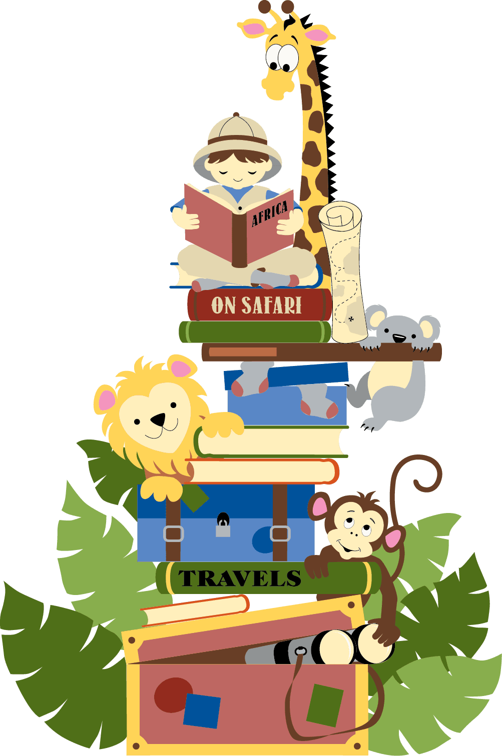 Luggage safari adventurer paint by number mural yes clipart transparent