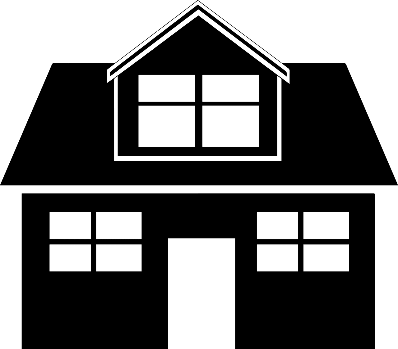 House black and white home vector graphic clipart