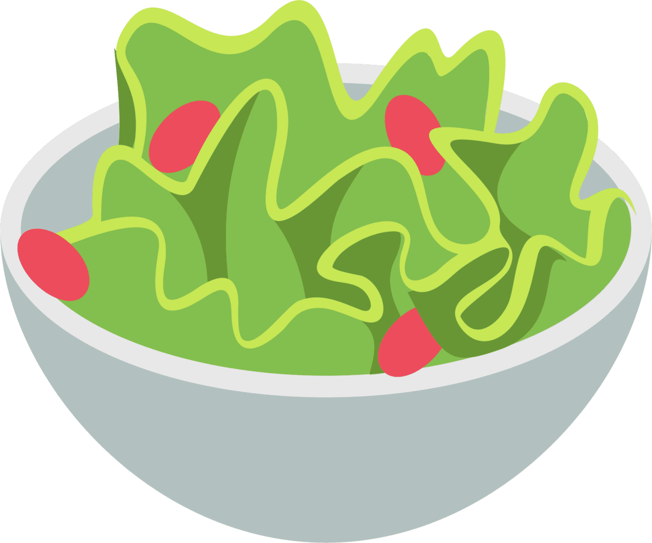 Green salad emoji for clipart vector