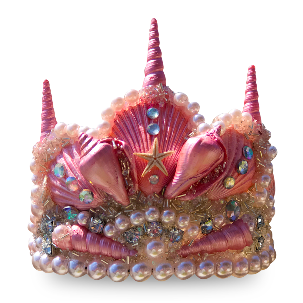 Princess crown pink seashell basic clipart vector